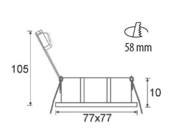 ENCASTRÉ LED FIXE GU10/5W KIT GCF/5W ALU BROSSE