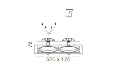 SAM MCR LED/2X25W/CCT/DIM BLANC