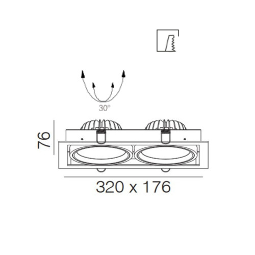 SAM MCR LED/2X25W/CCT/DIM BLANC