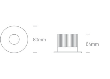 ENCASTRÉS LED étanches ip65 BASSE LUMINANCE SAUNALED 6.5W ÉTANCHE NOIR
