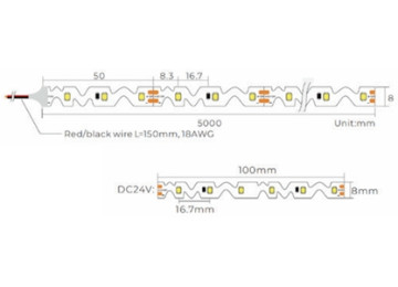 RUBAN LED FLEX ZIG ZAG 60W Pliable en forme de S