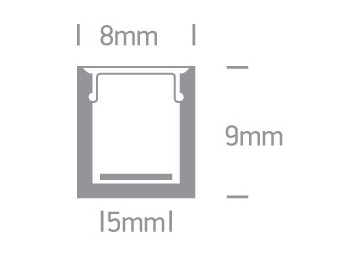 Profilé pour rubans led avec diffuseur saillie mini 8MM ALUMINIUM